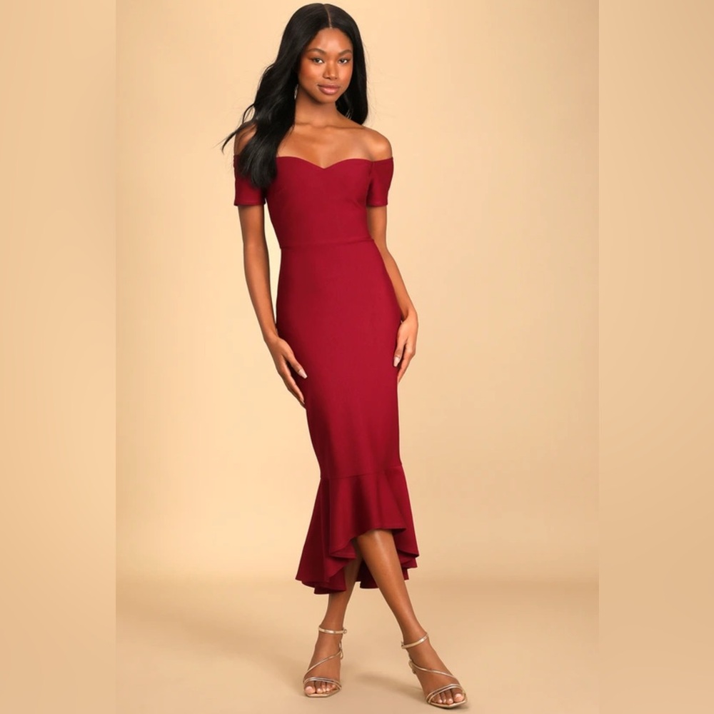 Lulus How Much I Care Midi Dress
